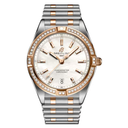 Breitling Chronomat U77310591A2U1 32mm White Mother Of Pearl Dial Fixed Bezel Stainless Steel & 18k Red Gold (Gem-set) with Stainless Steel & 18k Yellow Gold Bracelet Watch