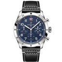 Breitling Classic AVI A233801A1C1X1 Chronograph 42mm Tribute to Vought F4U Corsair Blue Dial Bi-Directional Bezel Stainless Steel with Black Calfskin Leather Strap Watch