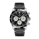 Breitling Classic AVI Re-edition AB09451A1B1X1 41mm Black Dial Bidirectional Rotating Bezel Stainless Steel with Black Calfskin Leather Strap Watch
