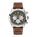 Breitling Classic AVI Super Avi B04 Chronogragh GMT AB04452A1L1X1 46mm Green Dial Bidirectional Ratcheted Bezel Stainless Steel with Brown Calfskin Leather Strap Watch