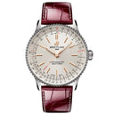 Breitling Navitimer 36mm A17327211G1P1  Stainless Steel with Burgundy Alligator Ladies Watch 2024