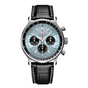Breitling Navitimer B01 Chronograph AB0138241C1P1 43mm Ice Blue Dial Bidirectional Rotating Bezel Stainless Steel With Black Alligator Leather Strap Watch