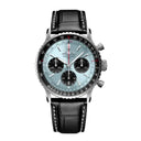 Breitling Navitimer B01 Chronograph AB0139241C2P1 41mm Ice Blue Dial Bidirectional Rotating Bezel Stainless Steel With Black Alligator Leather Strap Watch