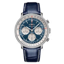 Breitling Navitimer B01 Chronograph AB0139631C1P1 41mm Blue Dial Bidirectional Rotating Bezel Stainless steel (gem-set) With Blue Leather Watch