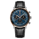 Breitling Navitimer B01 Chronograph UB01372A1C1P1 46mm Blue Dial Bidirectional Rotating Bezel Stainless Steel/18k Red Gold with Black Alligator Leather Strap Watch