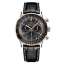 Breitling Navitimer B01 Chronograph UB01384A1B1P1 43mm Grey Dial Bidirectional Rotating Bezel Stainless Steel/18k Red Gold with Black Alligator Leather Strap Watch