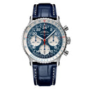 Breitling Navitimer B02 Chronograph LB0240211C1P1 41mm Blue Dial Bi-Directional Bezel Platinum With Blue Alligator Leather Strap Watch
