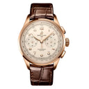 Breitling Premier B09 Chronograph RB0930371G1P1 40mm Cream Dial Fixed Bezel 18k Red Gold With Brown Leather Strap Watch
