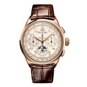 Breitling Premier B25 Datora RB2510371G1P1 42mm Cream Dial Fixed Bezel 18k Red Gold With Brown Leather Strap Watch