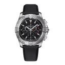 Breitling Super Avenger B01 Chronograph EB0148101B1X1 46mm Black Dial Unidirectional, Ratcheted Bezel Titanium with Anthracite Calfskin Leather Strap Watch
