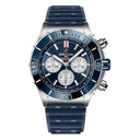 Breitling Super Chronomat B01 AB0136161C1S1 44MM Blue Dial Unidirectional Ratcheted Rotating Bezel Stainless Steel With Blue Rubber Strap Watch