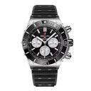 Breitling Super Chronomat B01 AB0136251B1S1  44mm Black Dial Unidirectional Ratcheted Rotating Bezel Stainless Steel With Black Rubber Strap Watch