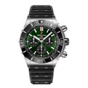 Breitling Super Chronomat B01 AB0136251L1S1 44mm Green Dial Unidirectional Ratcheted Rotating Bezel Stainless Steel with Black Rubber Strap Watch