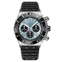 Breitling Super Chronomat B01 PB0136251C1S1 44mm Ice Blue Dial Unidirectional Ratcheted Rotating Bezel Stainless Steel/Platinum with Black Rubber Strap Watch