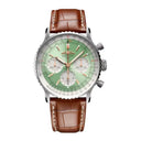 Breitling Super Navitimer B01 Chronograph AB0139211L1P1 41mm Mint Green Dial Bidirectional Rotating Bezel Stainless Steel with Gold Brown Alligator Leather Strap Watch