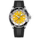 Breitling Superocean  A17375211I1S1 42mm Automatic Yellow Dial Uni-Directional Bezel Stainless Steel in Black Rubber Strap Watch