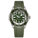 Breitling Superocean E10379D31L1S1 46mm Automatic Super Diver Green Dial Bi-directional Bezel Titanium with Khaki Green Rubber Strap Watch