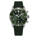 Breitling Superocean Heritage B01 AB0156361L1S1 Chronograph 42mm Green Dial Unidirectional Ratcheted Rotating Bezel Stainless Steel with Green Rubber Strap Watch