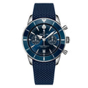Breitling Superocean Heritage B01 AB0156161C1S1 Chronograph 42mm Blue Dial Unidirectional Ratcheted Rotating Bezel Stainless Steel with Blue Rubber Strap Watch