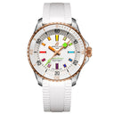 Breitling Superocean U17377211A1S1 36mm Automatic White Dial Uni-directional Bezel Stainless Steel & 18k Red Gold with White Rubber Strap Watch