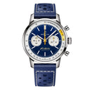 Breitling Top Time  AB01767A1C1X1 B01 Gino Bartali 41mm Blue Dial Fixed Bezel Stainless Steel With Blue Calfskin Leather Strap Watch