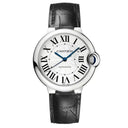 Cartier Ballon Bleu Automatic Stainless Steel with Black Alligator Leather Watch WSBB0028 with Silver Dial 2024