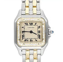 Cartier Panthère Steel Yellow Gold Two Row Bracelet Ladies Watch