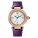 Cartier Pasha De cartier WJPA0012 Diamond Bezel /Rose Gold With Purple Crocodile Leather 35mm Watch Silver Dial 2024