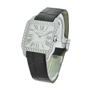 Cartier Santos Dumont Black WH100251 White Gold with Black Alligator Leather Watch