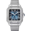 Cartier Santos Medium 35mm W4SA0006 Automatic Stainless Steel Watch Blue Roman Dial 2024