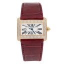 Cartier Tank Divan Mini Yellow Gold Diamond Ladies Watch WA301071 New Strap