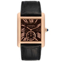 Cartier Tank W5330002 Rose Gold With Brown Leather Watch Brown Roman Dial