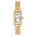 Cartier Tank WB3005K3 18K Yellow Gold Diamond Bezel Quartz Watch