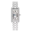 Cartier Tank Americaine Small Quartz 18k White Gold Ladies Diamond Watch