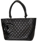 Chanel - Calfskin Quilted Large Cambon Tote Black