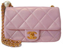 Chanel Pink Iridescent Flap Bag with Pearl Detail
