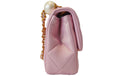 Chanel Pink Iridescent Flap Bag with Pearl Detail