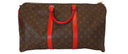 Louis Vuitton Keepall 50 Monogram Red Leather Trim