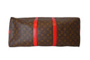 Louis Vuitton Keepall 50 Monogram Red Leather Trim