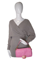 Fendi Embossed Leather Baguette