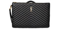 Saint Laurent Quilted Leather Monogam Wristlet