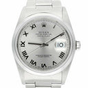 Rolex Datejust 16200 36mm Mens Stainless Steel Watch with Oyster Band and Silver Dial