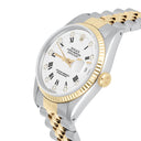Rolex Datejust 36 with White Roman Diamond Dial - 16233G Fluted Bezel Jubilee Bracelet Watch