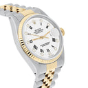 Rolex Datejust 36 with White Roman Diamond Dial - 16233G Fluted Bezel Jubilee Bracelet Watch