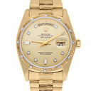 Rolex Day-Date 18238 36mm 18K Yellow Gold Watch Diamond Bezel Champagne Diamond Dial