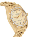 Rolex Day-Date 18238 36mm 18K Yellow Gold Watch Diamond Bezel Champagne Diamond Dial