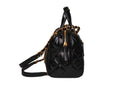 Chanel - Small Bowling Bag Patent Crumpled Calfskin & Gold-Tone Metal Black