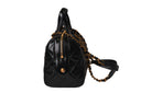 Chanel - Small Bowling Bag Patent Crumpled Calfskin & Gold-Tone Metal Black