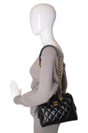Chanel - Small Bowling Bag Patent Crumpled Calfskin & Gold-Tone Metal Black