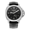 Panerai Luminor 1950 3 Days GMT 44mm Stainless Steel With Black Leather Watch Black Dial pam00321